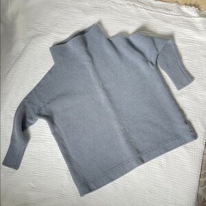 Free People Soft Blue Mock Neck Sweater - Relaxed Fit